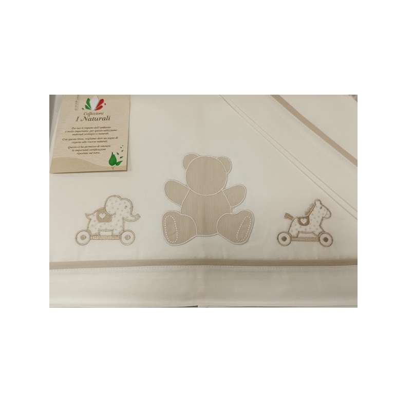 LENZUOLA GLAM ORSETTO ELEFANTINO CAVALLUCCIO TORTORA LENZUOLA GLAM ORSETTO ELEFANTINO CAVALLUCCIO TORTORA
